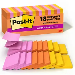 Post-it® Super Sticky Pop Up Notes, 3 x 3 in, 18 Sticky Note Pads, 90 Sheets/Pad, 2X the Sticking Power, School Supplies, Energy Boost