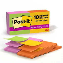 Post-it® Super Sticky Pop Up Notes, 90 Notes/Pad, 10 Pads, 3 in x 3 in, 2x the Sticking Power, School Supplies and Office Products - R330SSAUALT