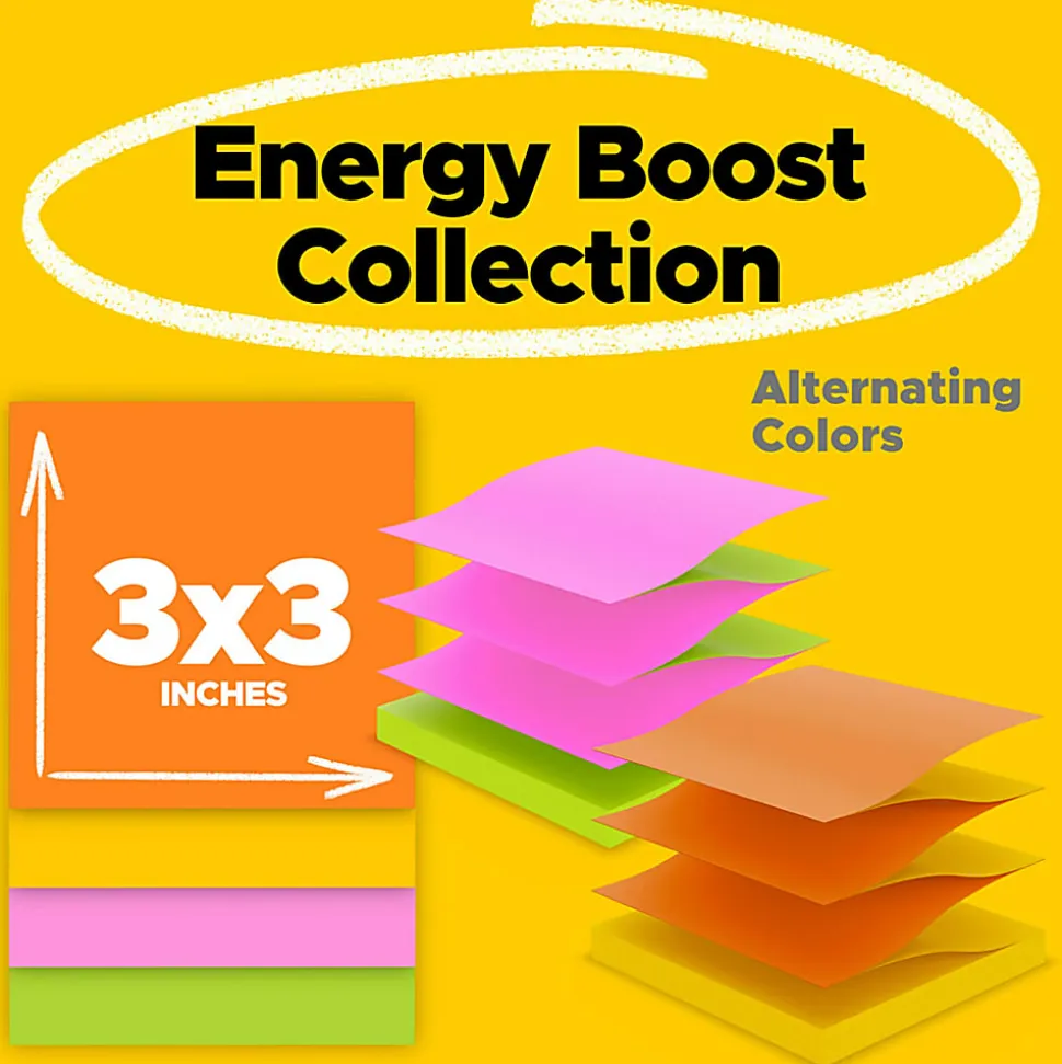 Post-it® Super Sticky Pop Up Notes, 90 Notes/Pad, 10 Pads, 3 in x 3 in, 2x the Sticking Power, School Supplies and Office Products - R330SSAUALT