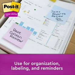 Post-it® Super Sticky Pop Up Notes, 3 in x 3 in, 10 Pads, 90 Sheets/Pad, 2x the Sticking Power, Wanderlust Pastels Collection