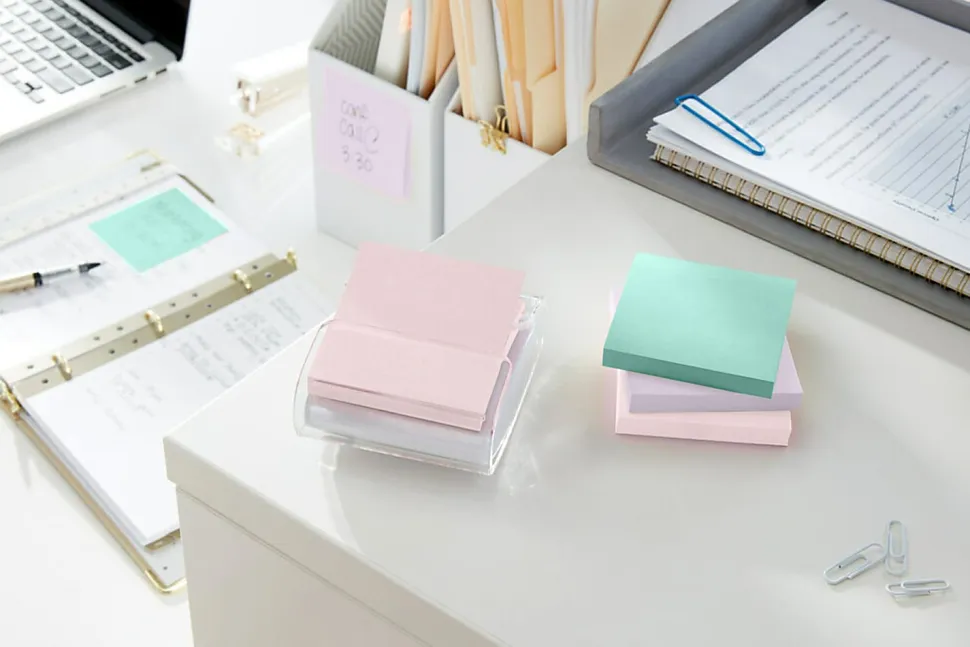 Post-it® Super Sticky Pop Up Notes, 3 in x 3 in, 10 Pads, 90 Sheets/Pad, 2x the Sticking Power, Wanderlust Pastels Collection