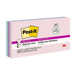 Post-it® Super Sticky Pop Up Notes, 3 in x 3 in, 10 Pads, 90 Sheets/Pad, 2x the Sticking Power, Wanderlust Pastels Collection