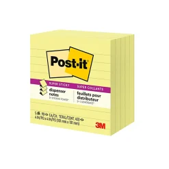 Post-it® Super Sticky Pop Up Notes, 4 x 4 in, 5 Lined Sticky Note Pads, 90 Sheets/Pad, 2X the Sticking Power, School and Office Supplies, Yellow