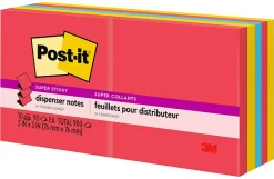 Post-it® Super Sticky Pop Up Notes, 3 x 3 in, 10 Sticky Note Pads, 90 Sheets/Pad, 2X the Sticking Power, School and Office Supplies, Playful Primaries