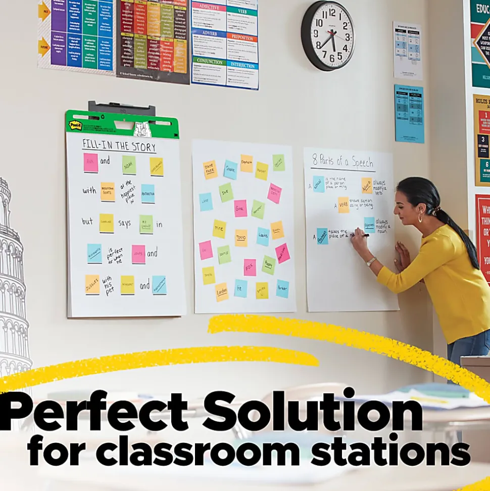 Post-it® Super Sticky Recycled Easel Pads, 25 in x 30 in, 6 Pads, 30 Sheets/Pad, 30% Recycled, Great for Virtual Teachers and Students, White