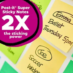 Post-it® Super Sticky 100% Recycled Paper Notes, 3 x 3 in, 24 Sticky Pads, 70 Sheets/Pad, 2X the Sticking Power, School and Office Supplies, Yellow