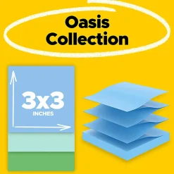 Post-it® Super Sticky 100% Recycled Paper Notes, 3 x 3 in, 6 Sticky Note Pads, 70 Sheets/Pad, School and Office Supplies, Oasis