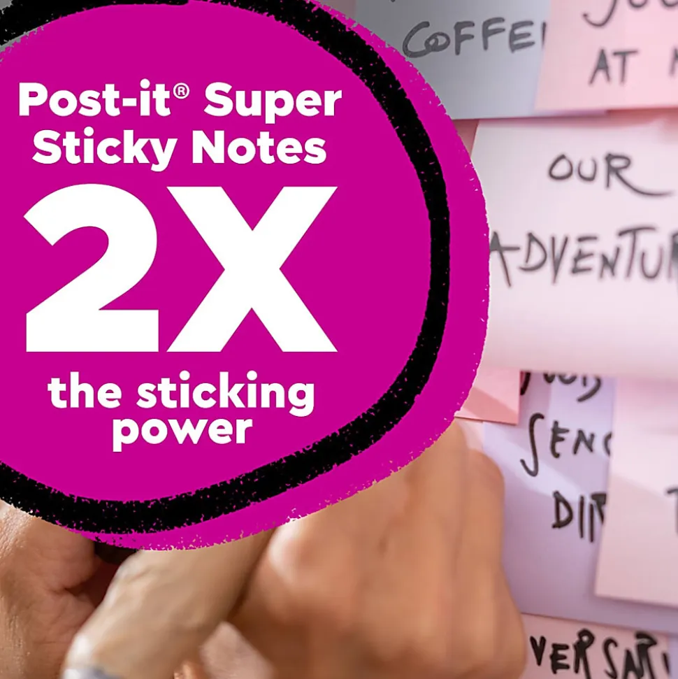 Post-it® Super Sticky 100% Recycled Paper Notes, 3 x 3 in, 24 Sticky Note Pads, 70 Sheets/Pad, School Supplies and Office Products, Oasis