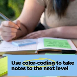 Post-it® Super Sticky 100% Recycled Paper Notes, 3 x 3 in, 5 Sticky Note Pads, 70 Sheets/Pad, 2X the Sticking Power, School and Office Supplies, Oasis