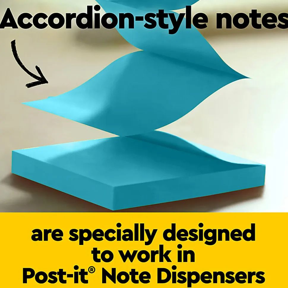 Post-it® Super Sticky 100% Recycled Paper Notes, 3 x 3 in, 18 Sticky Note Pads, 70 Sheets/Pad, School Supplies and Office Products, Oasis