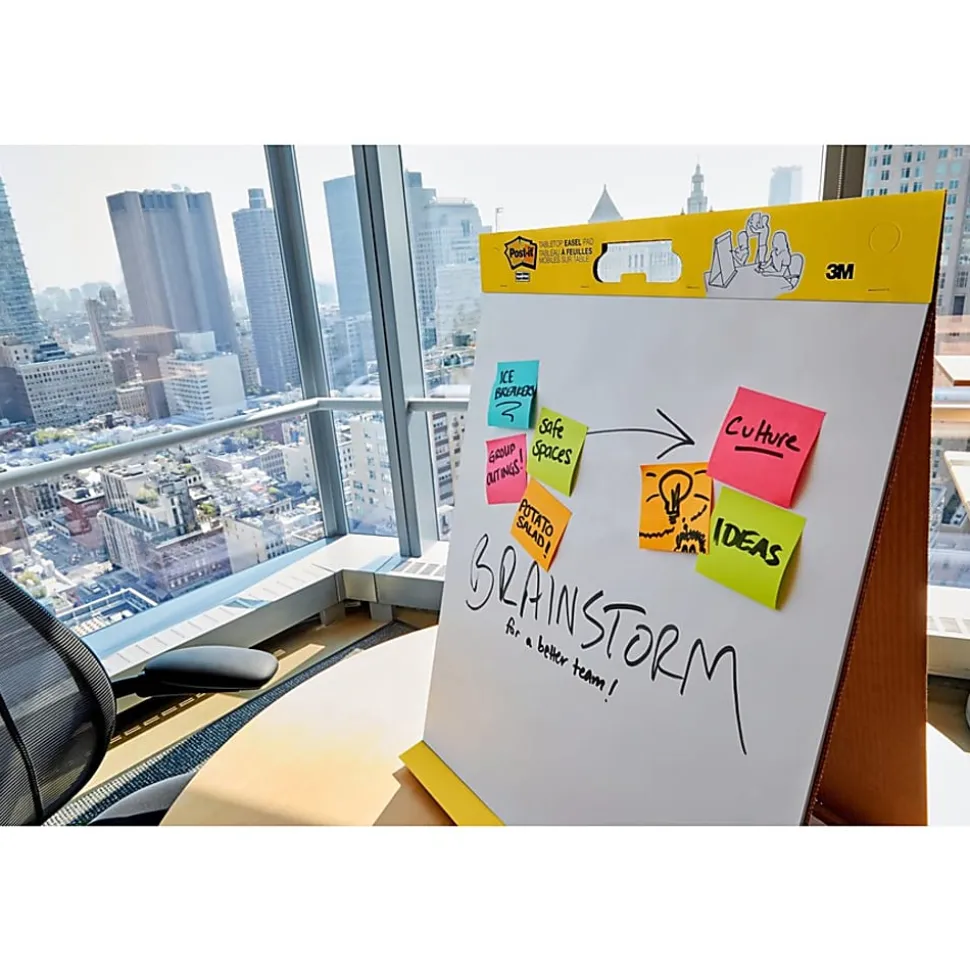 Post-it® Super Sticky Tabletop Easel Pad, 20" x 23", 1 Pad, 20 Sheets/Pad, School Supplies for Classrooms, White