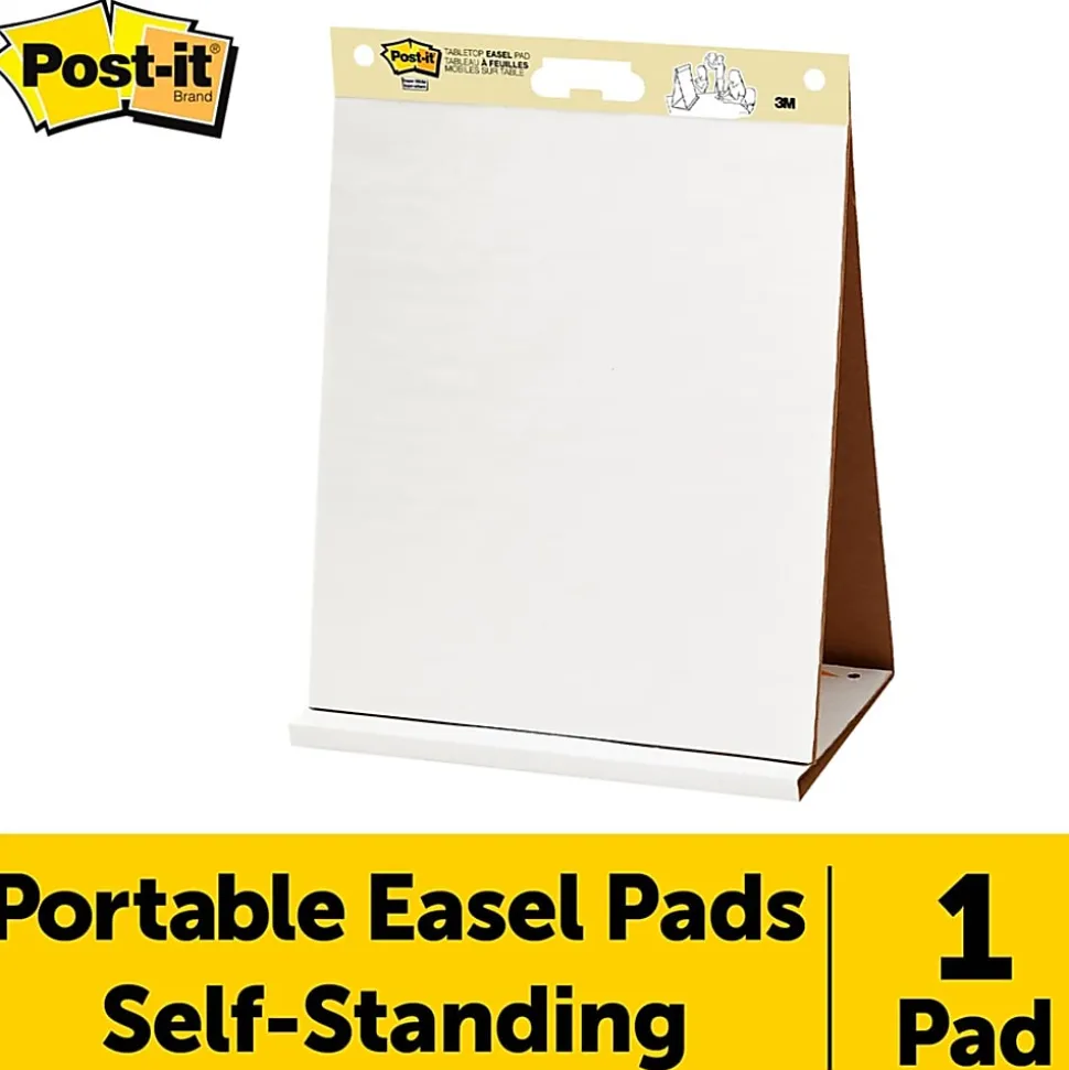 Post-it® Super Sticky Tabletop Easel Pad, 20" x 23", 1 Pad, 20 Sheets/Pad, School Supplies for Classrooms, White