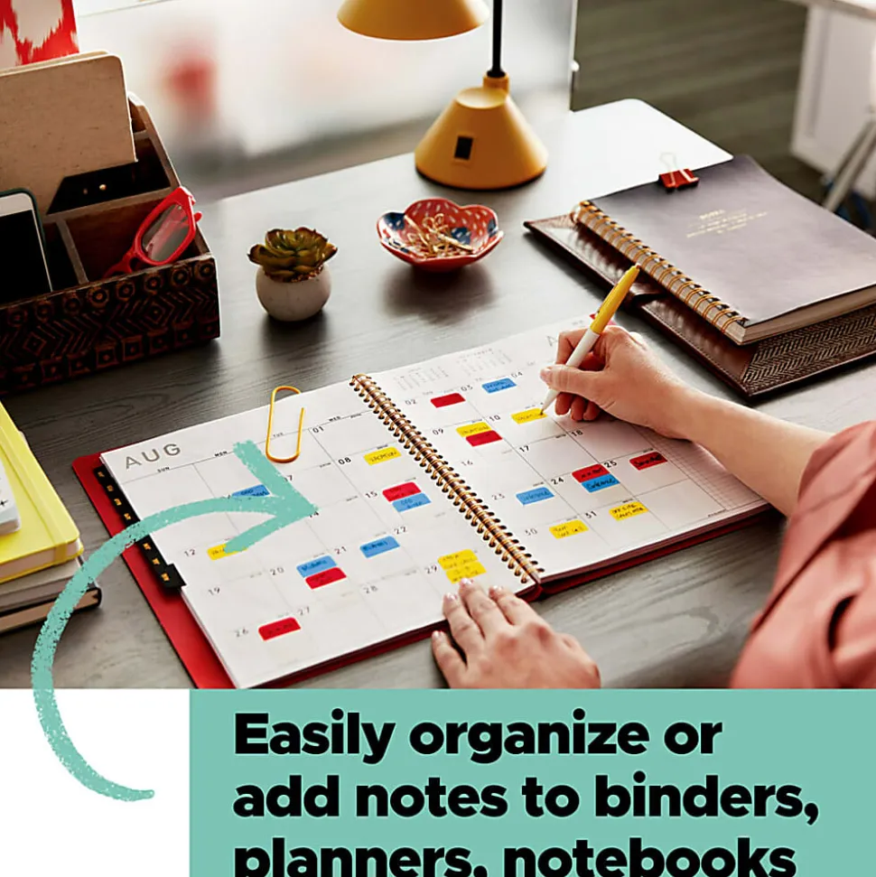 Post-it® Tabs and Flags Combo Pack - Red, Yellow, Blue, Green, Orange - Sticky, Adhesive - 136 / Pack