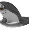Posturite Penguin Wireless Ambidextrous Vertical Laser Mouse, Silver/Black