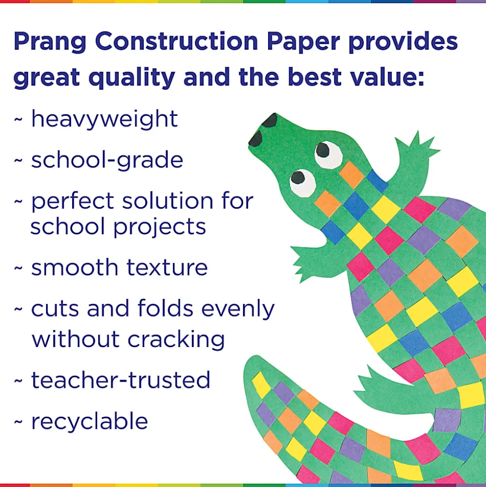 Prang Construction Paper, Medium Weight, 12" x 18", Bright White, 50 Sheets Per Pack, Set Of 5 Packs