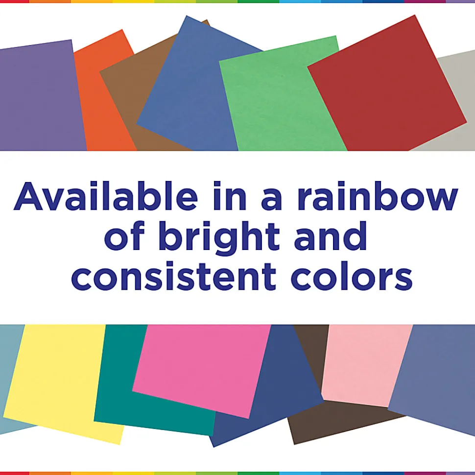 Prang Construction Paper, Medium Weight, 12" x 18", Bright White, 50 Sheets Per Pack, Set Of 5 Packs