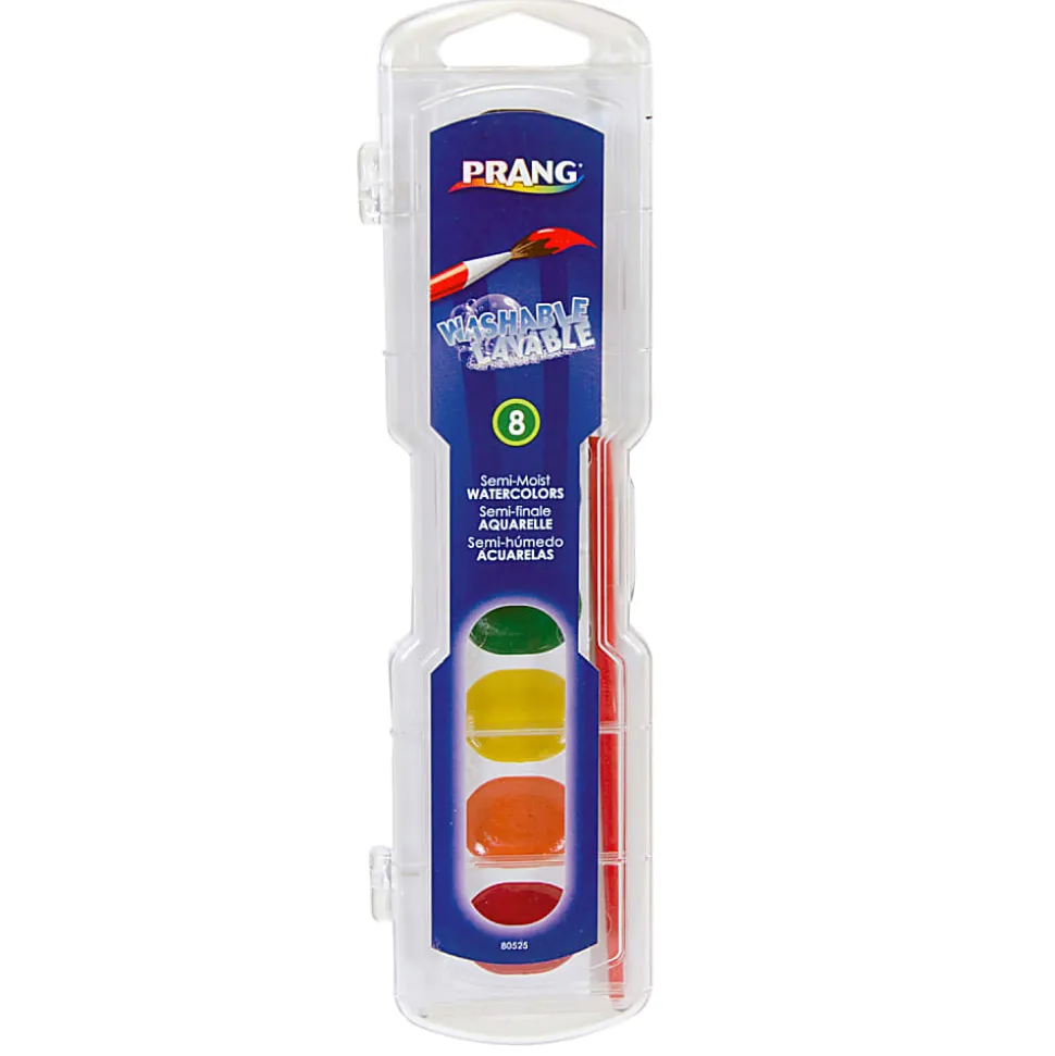 Prang Semi-Moist Washable Watercolor Sets, 8 Colors Per Set, Pack Of 6 Sets