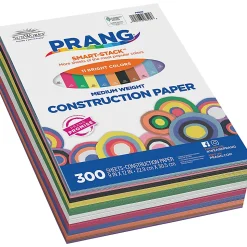 Prang® Smart-Stack⢠Medium Weight Construction Paper, 9" x 12", Assorted, Pack Of 300