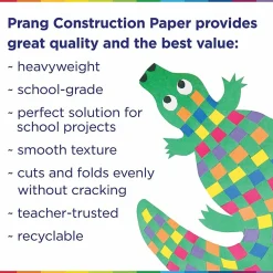 Prang® Smart-Stack™ Medium Weight Construction Paper, 9" x 12", Assorted, Pack Of 300