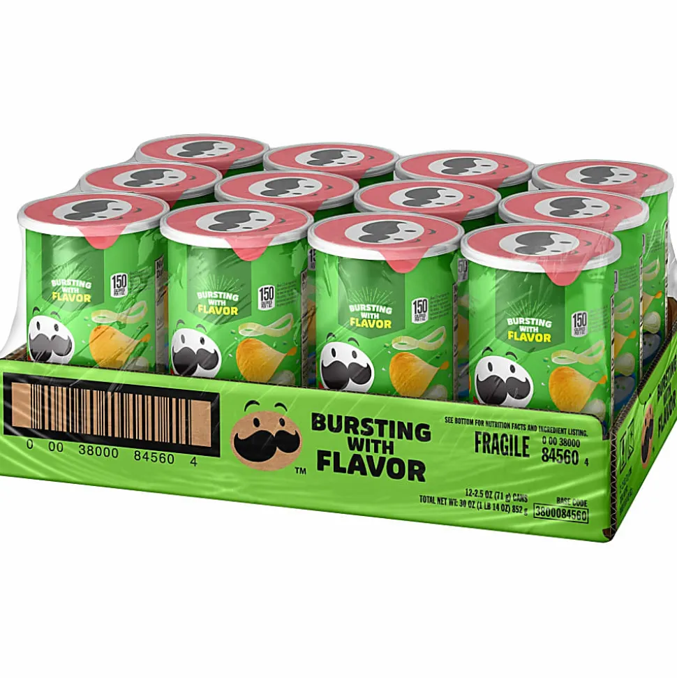 Pringles® Sour Cream & Onion Cans, 2.50 Oz, Carton Of 12 Cans