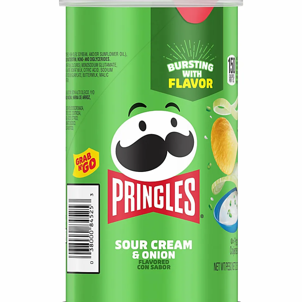 Pringles® Sour Cream & Onion Cans, 2.50 Oz, Carton Of 12 Cans