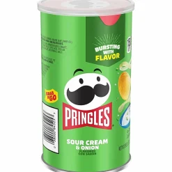 Pringles® Sour Cream & Onion Cans, 2.50 Oz, Carton Of 12 Cans