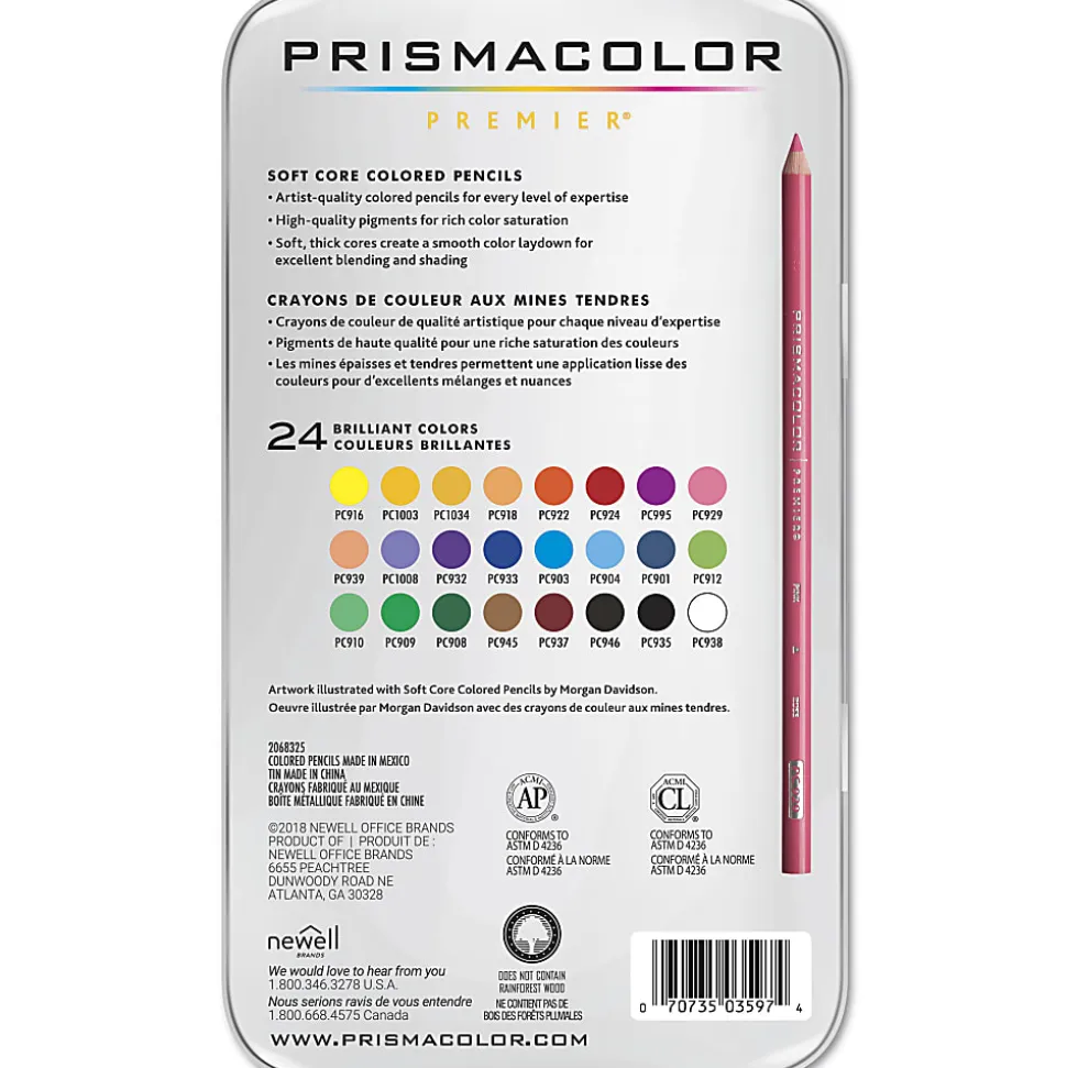 Prismacolor® Professional Thick Lead Art Pencils, Assorted Colors, Set Of 24 Pencils