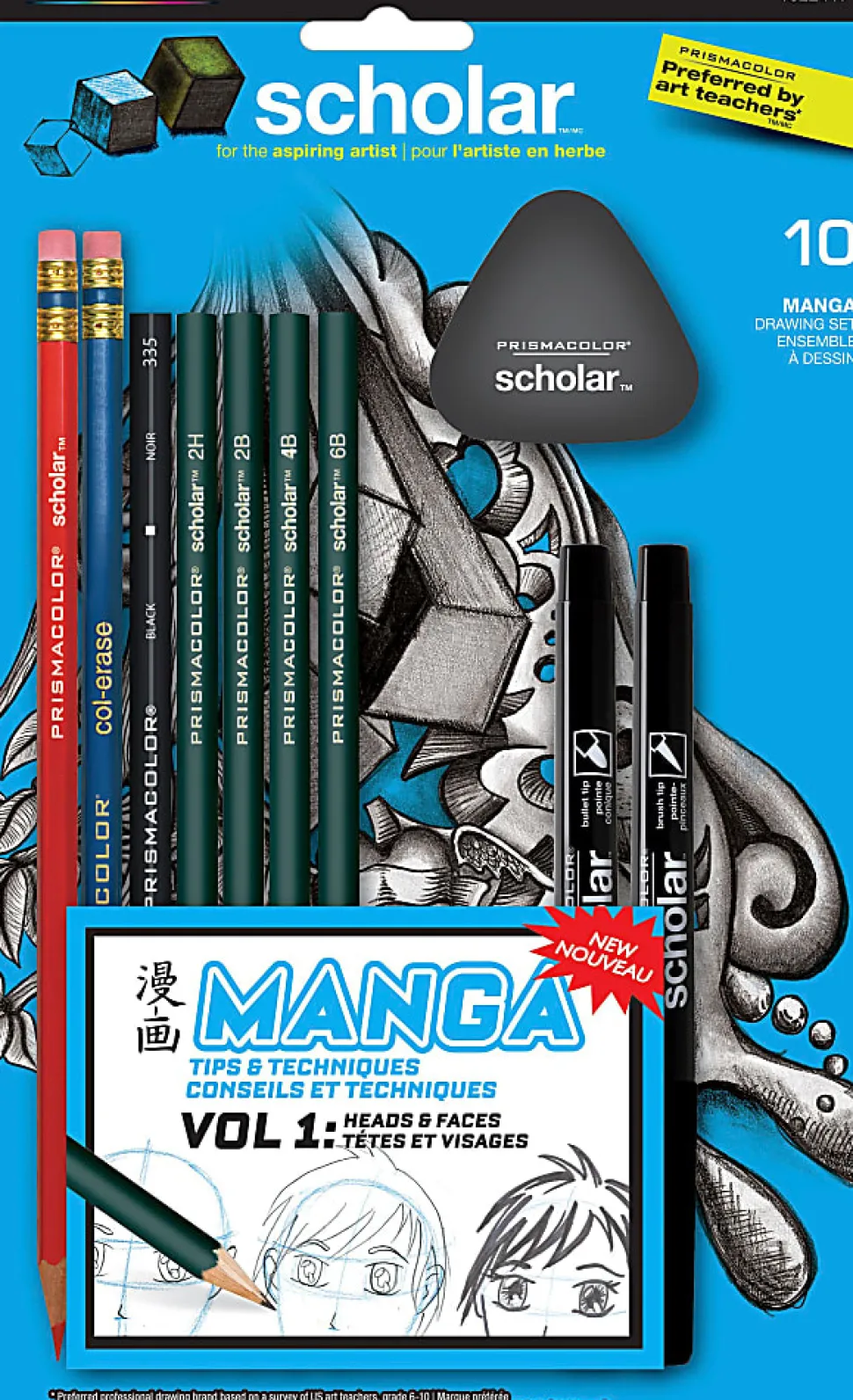 Prismacolor Scholar Manga Drawing Set, 10-Piece Kit