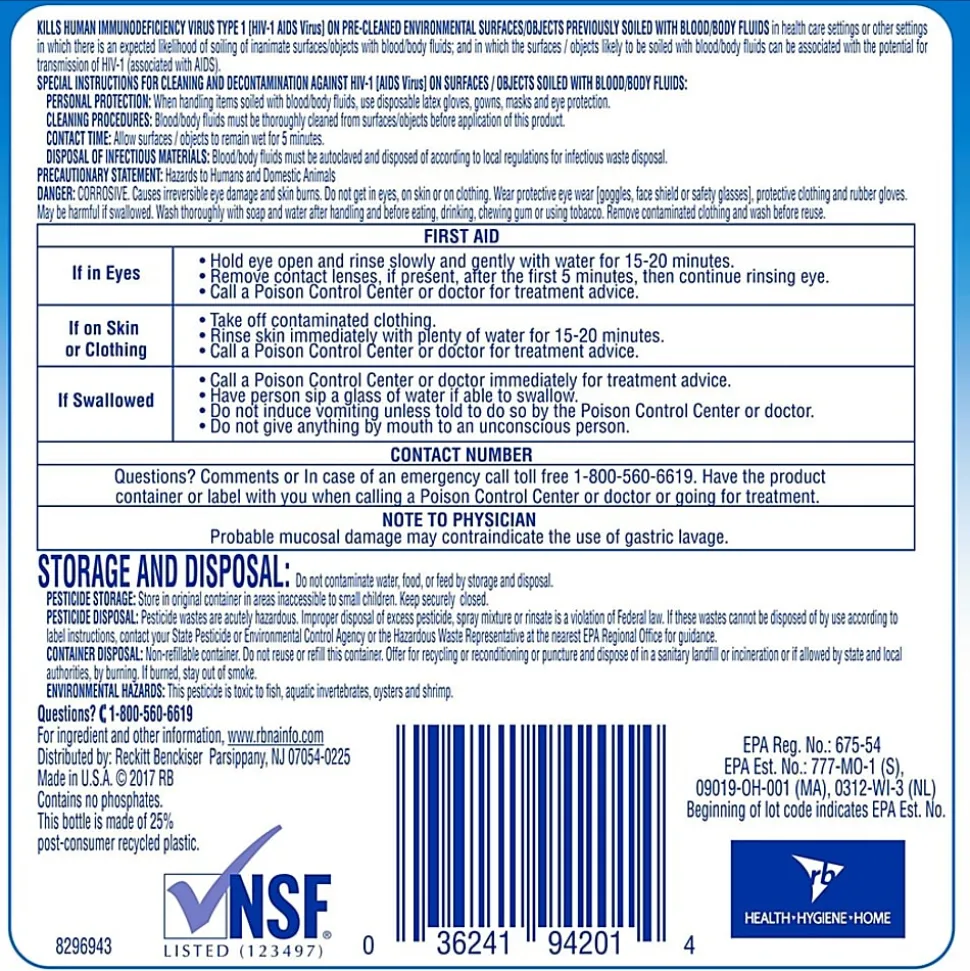Professional Lysol Disinfectant Heavy Duty Bathroom Cleaner Concentrate, 128 Oz Bottle