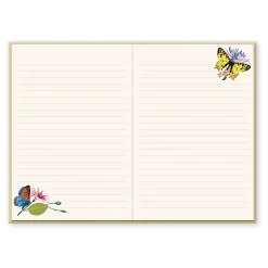 Punch Studio Hardcover Journal, 6” x 8-1/2”, Legal Rule, 208 Pages, Butterflies