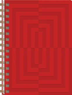 Punch Studio Vegan Leather Spiral Journal, 6-1/4” x 8-1/2”, Legal Rule, 144 Pages, Red