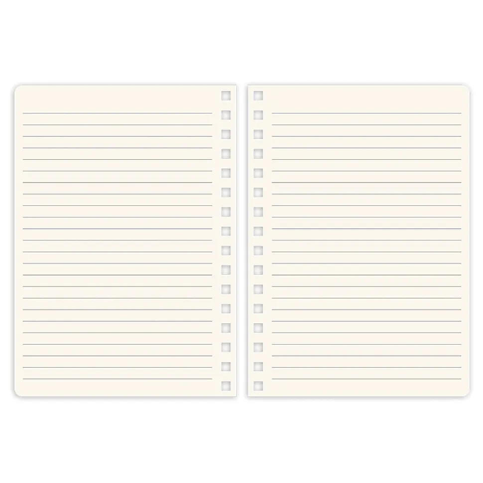 Punch Studio Vegan Leather Spiral Journal, 6-1/4” x 8-1/2”, Legal Rule, 144 Pages, Red
