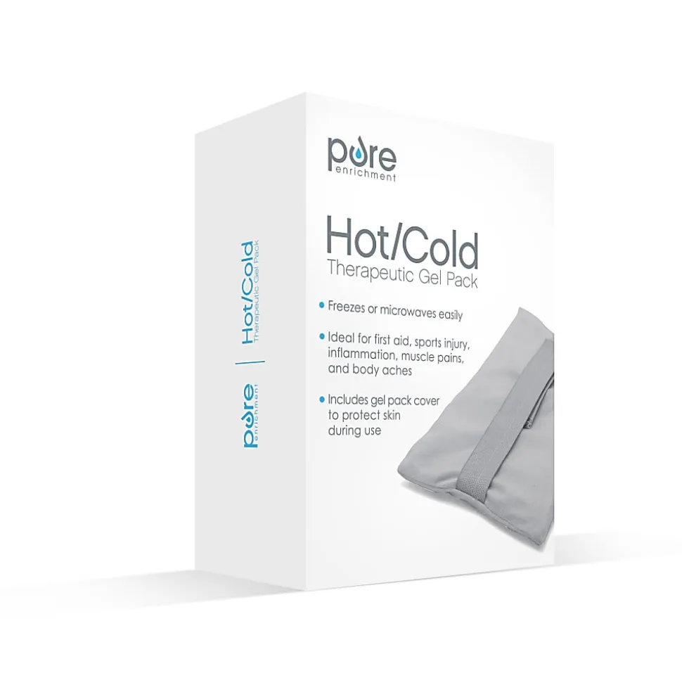 Pure Enrichment Hot/Cold Therapeutic Gel Pack, 9" x 6", Gray