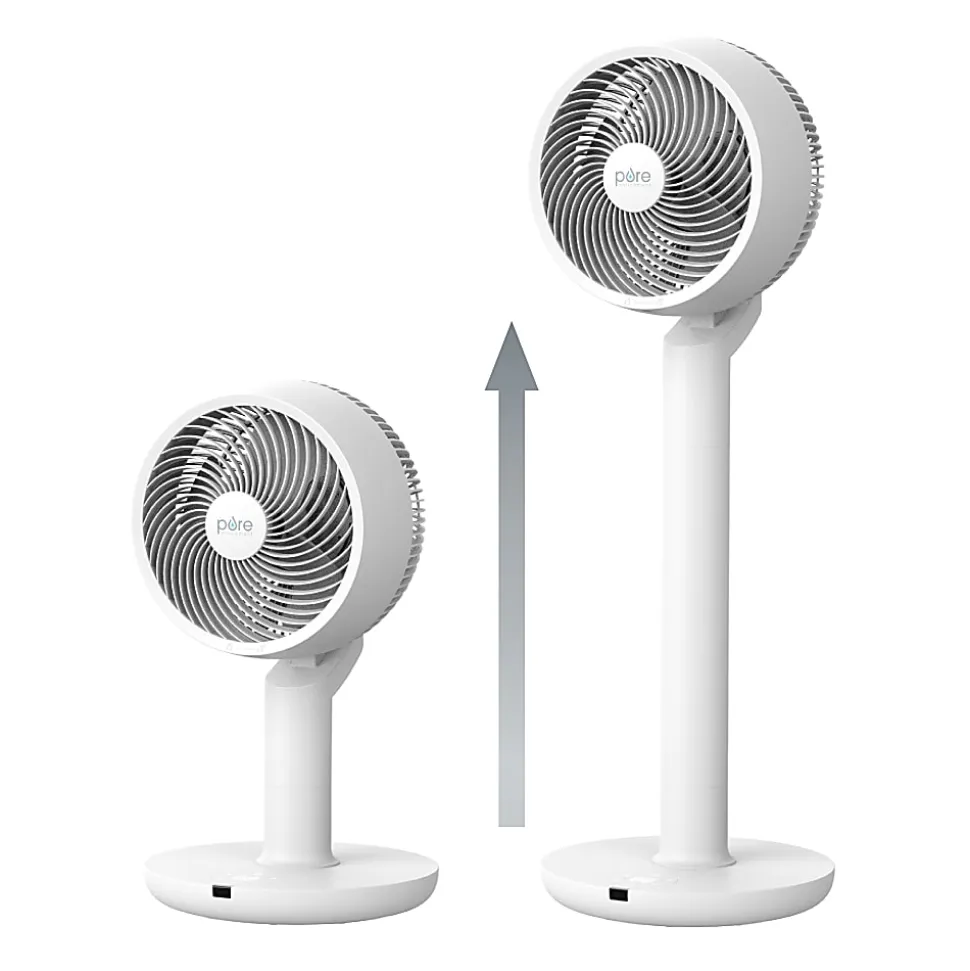 Pure Enrichment 2-In-1 Circulating Floor And Desk Fan, 35" x 12-1/4", White