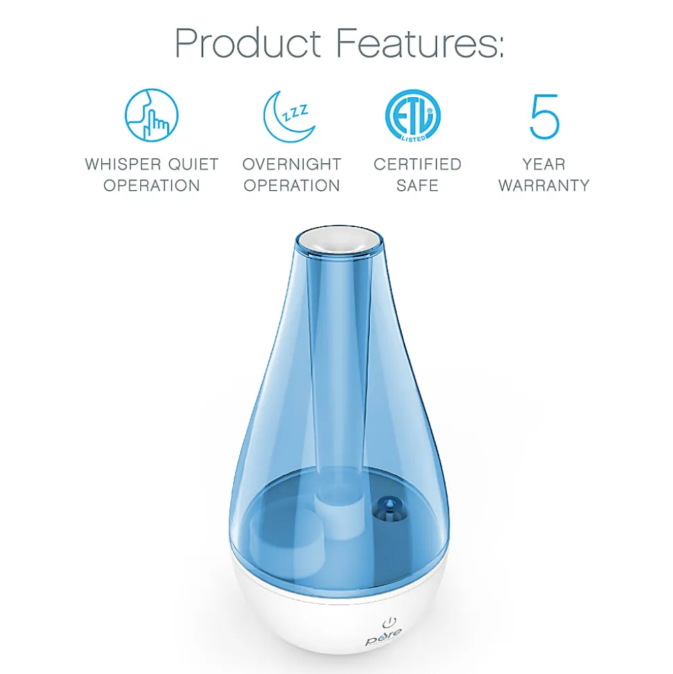 Pure Enrichment MistAire Studio Ultrasonic Cool Mist Humidifier, 9" x 5-1/8"