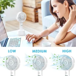 Pure Enrichment® PureBreeze™ Personal Handheld Fan With Base, White