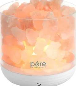Pure Enrichment PureGlow USB Salt Lamp, 4-3/8"H x 4-1/2"W x 4-1/2"L, Pink
