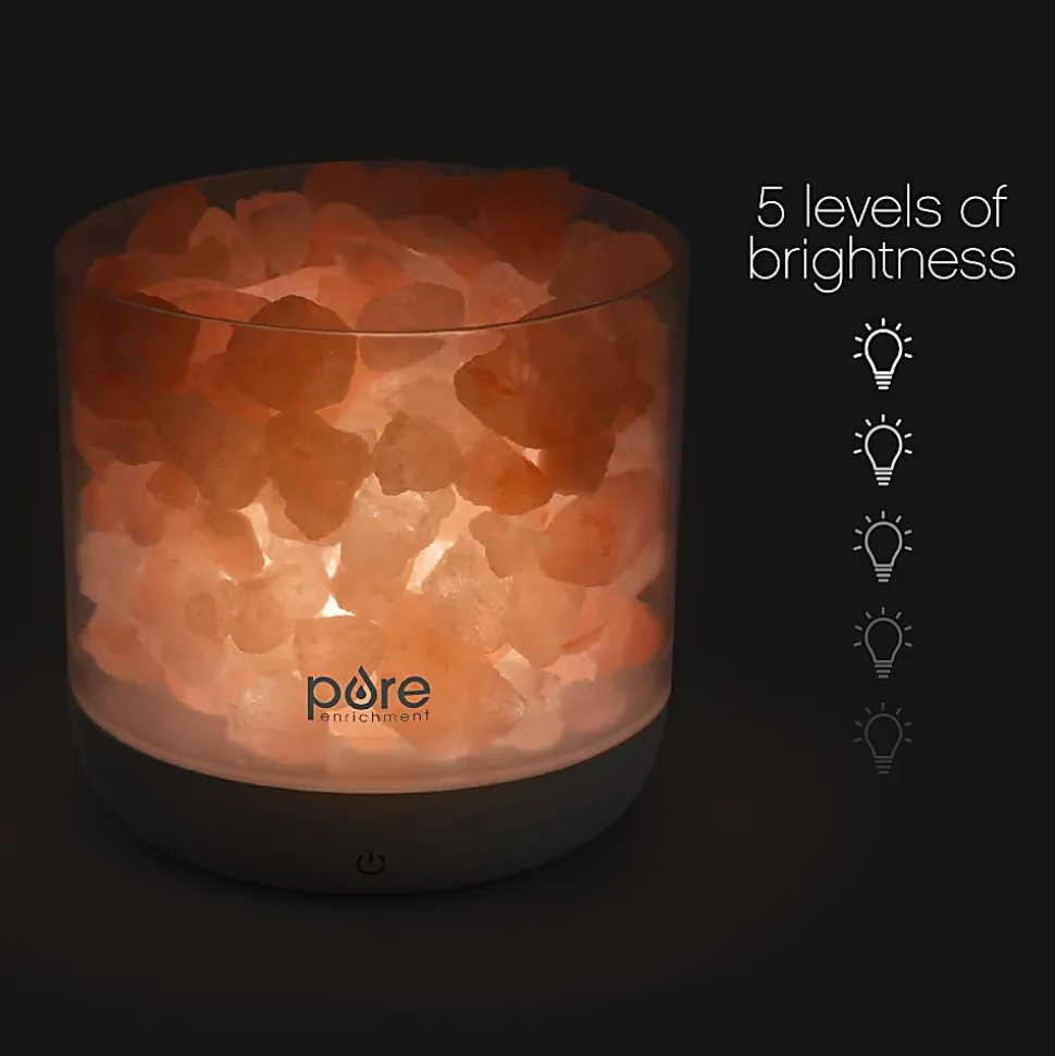 Pure Enrichment PureGlow USB Salt Lamp, 4-3/8"H x 4-1/2"W x 4-1/2"L, Pink