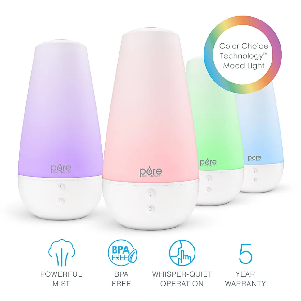 Pure Enrichment PureSpa XL Cool Mist Humidifier And Essential Oil Diffuser, 5-1/2" x 12"