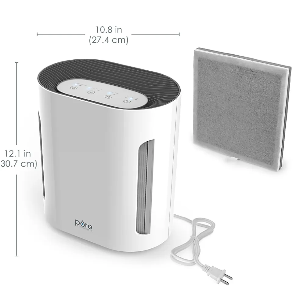 Pure Enrichment PureZone 3-in-1 True HEPA Air Purifier, 12-1/2" x 7", 200 Sq. Ft. Coverage