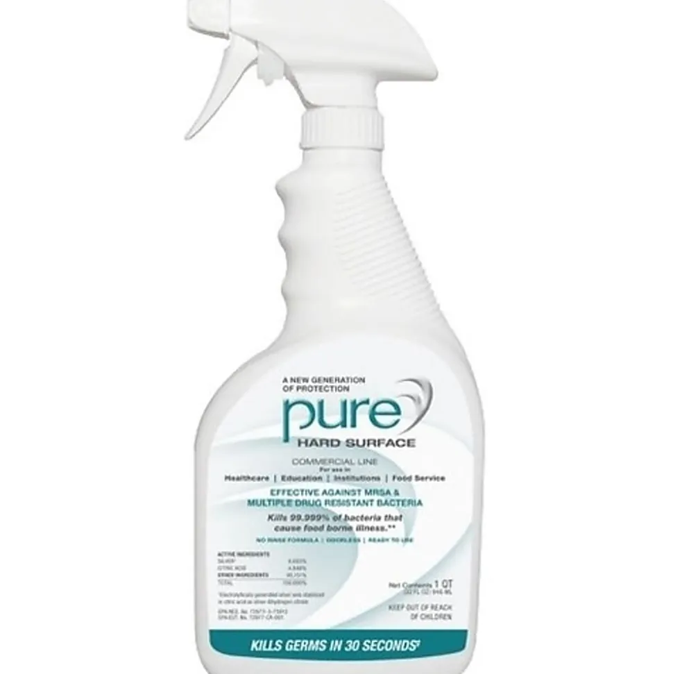 Pure Hard Surface Disinfectant, 1 Gallon (128 Oz), Clear, Case Of 2 Bottles