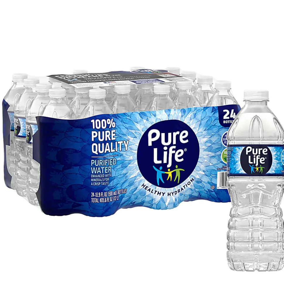 Pure Life Purified Water, 16.9 Oz, Case of 24 Bottles
