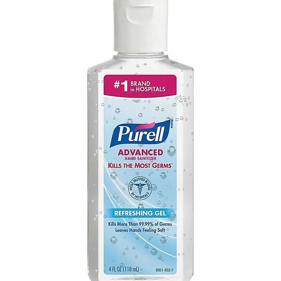 PURELL Advanced Hand Sanitizer Refreshing Gel for First Aid Providers, 4 fl oz Flip-Cap Bottle (Pack of 24)