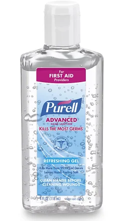 PURELL Advanced Hand Sanitizer Refreshing Gel for First Aid Providers, 4 fl oz Flip-Cap Bottle (Pack of 24)