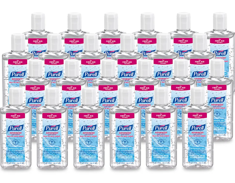 PURELL Advanced Hand Sanitizer Refreshing Gel for First Aid Providers, 4 fl oz Flip-Cap Bottle (Pack of 24)
