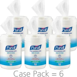 PURELL® Alcohol Hand Sanitizing Wipes - 6"x7" - White - 175/Pack, 6/Case - 903106UOM