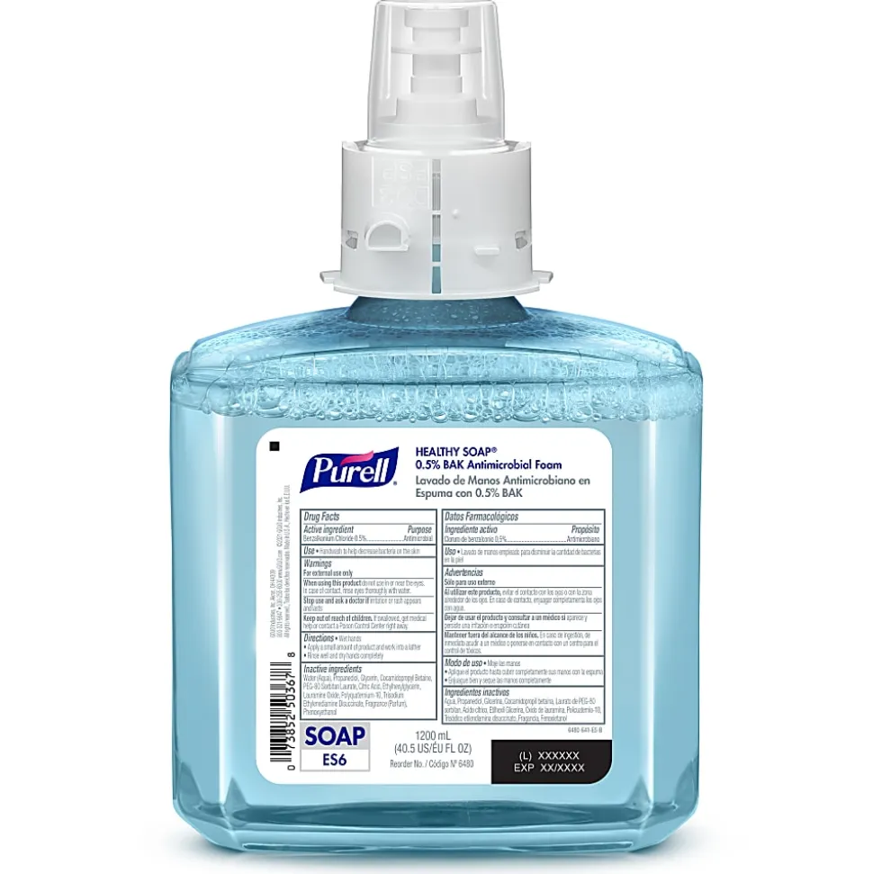 PURELL® Brand 0.5% BAK Antimicrobial HEALTHY SOAP® Foam ES6 Refill, Lightly Fragranced, 40.6 Oz, Pack of 2