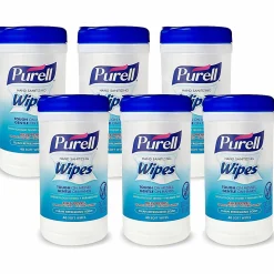 PURELLĀ® Clean Scent Hand Sanitizing Wipes - Clean - White - Durable, Alcohol-free - For Hand - 40 Quantity Per Canister - 6 / Carton