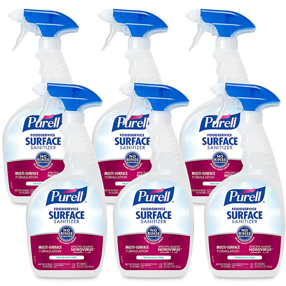 Purell® Foodservice Surface Sanitizer Spray, Unscented, 32 Oz Bottle, Case Of 6