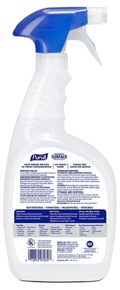 Purell® Foodservice Surface Sanitizer Spray, Unscented, 32 Oz Bottle, Case Of 6